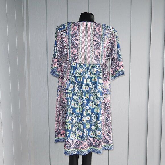 MISSLOOK Boho Pink and Blue Dress - Picture 2 of 7